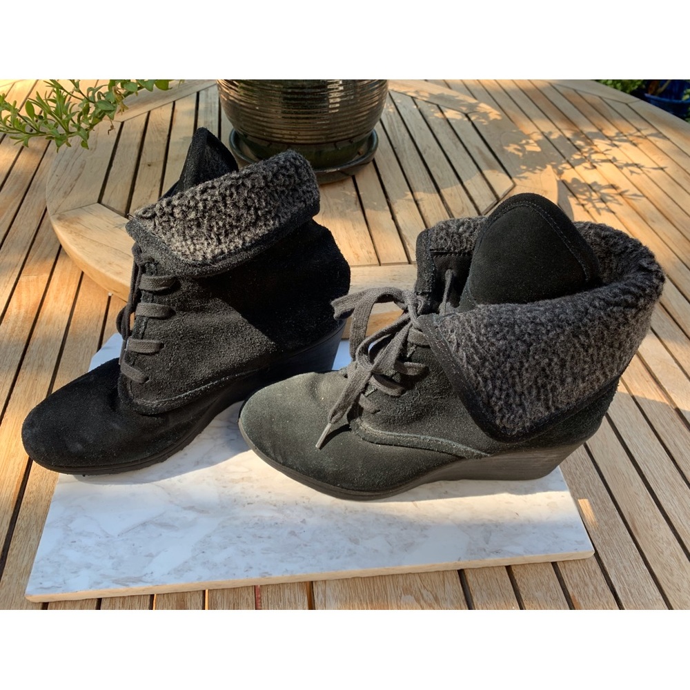 Black Suede Lace Boots